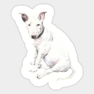 Watercolor Bull Terrier Dog Pet Portrait Sticker